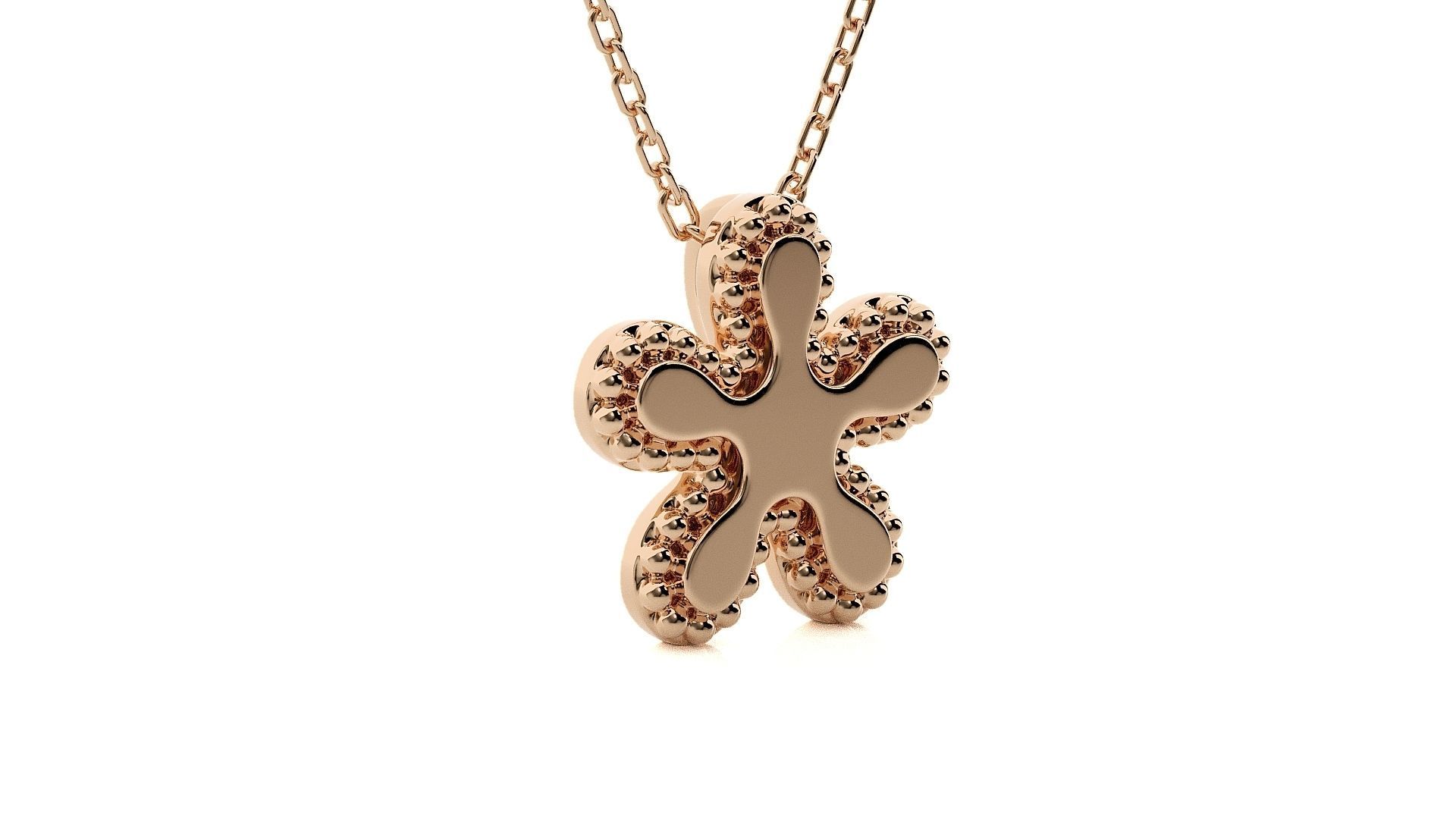 Blooming Flower Light wt Plain Gold Pendant 3dm stl ply glb  3D print model_4