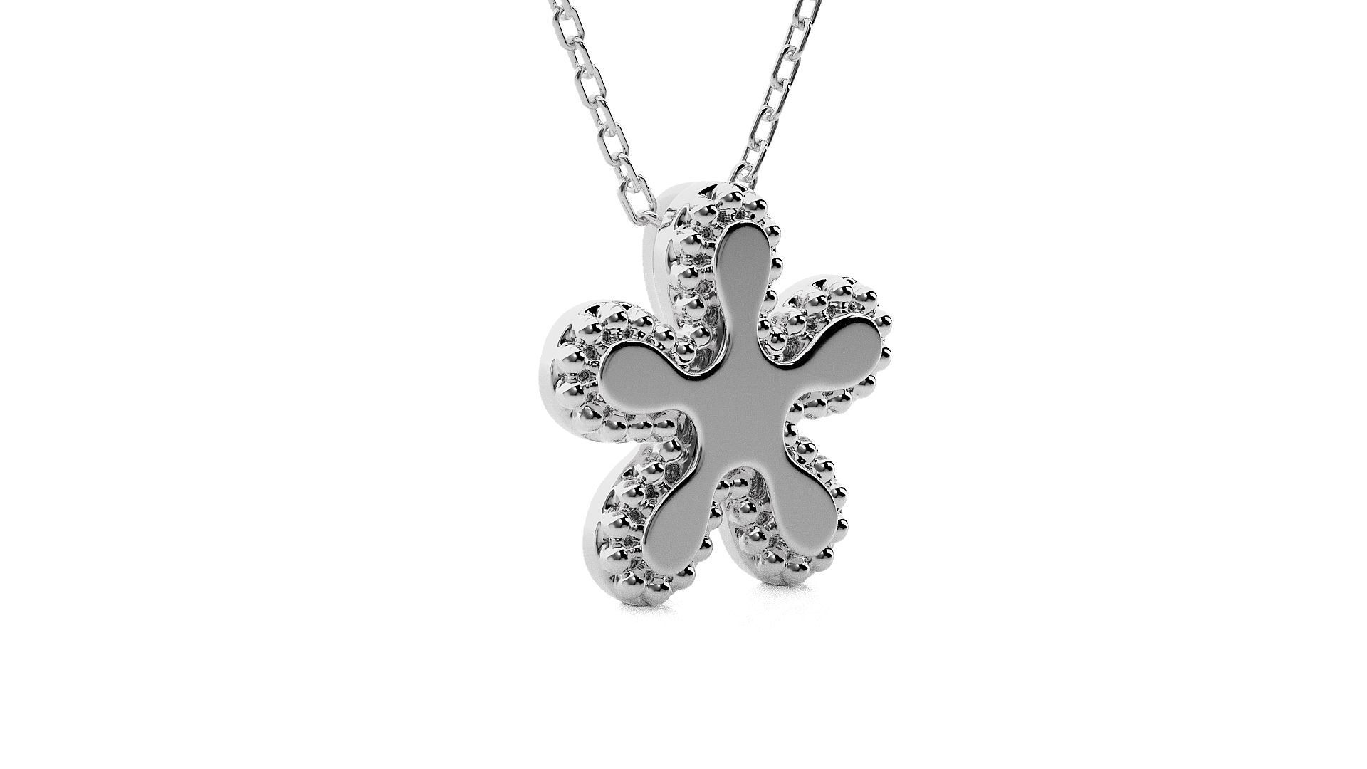 Blooming Flower Light wt Plain Gold Pendant 3dm stl ply glb  3D print model_7