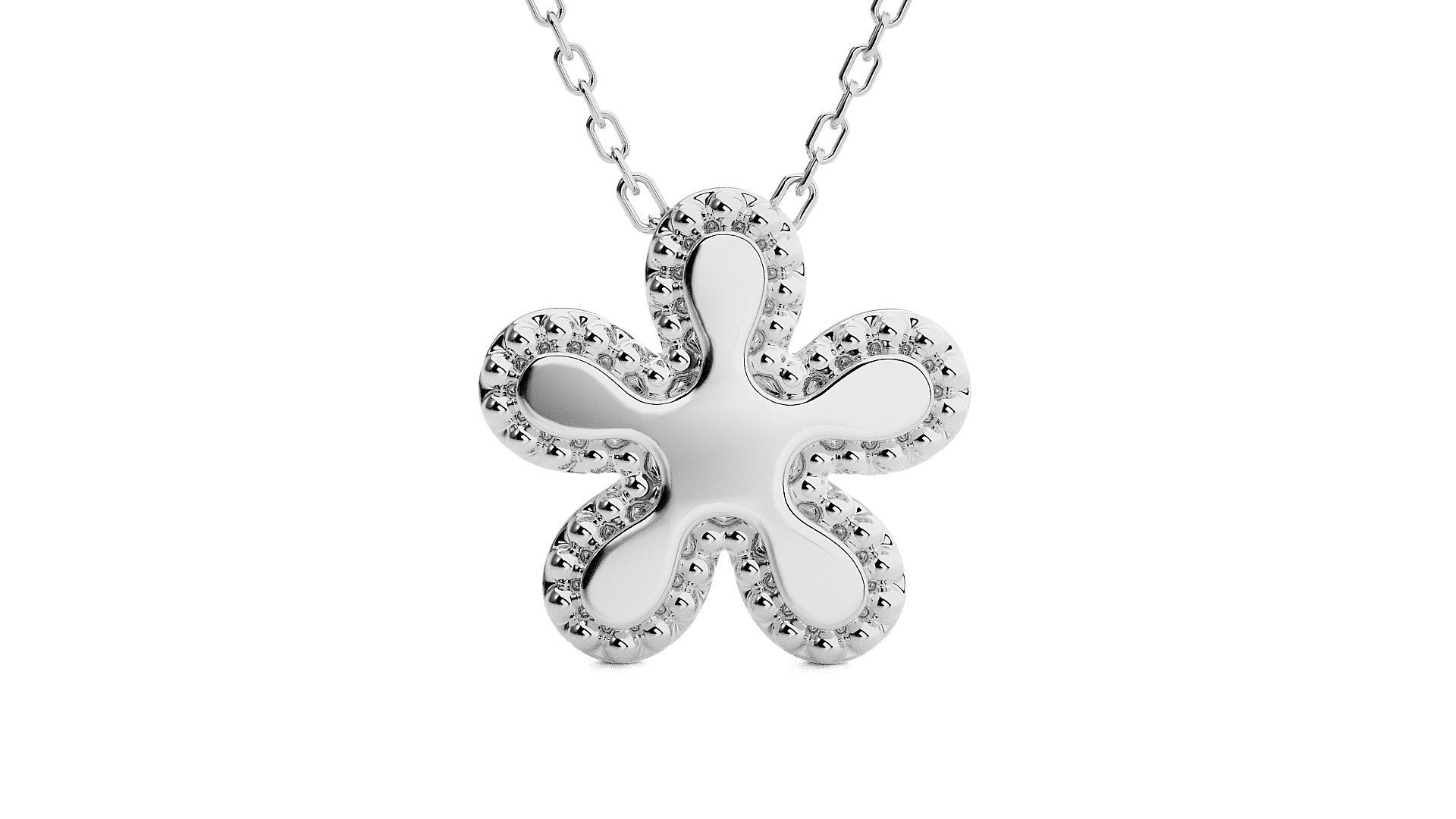 Blooming Flower Light wt Plain Gold Pendant 3dm stl ply glb  3D print model_1