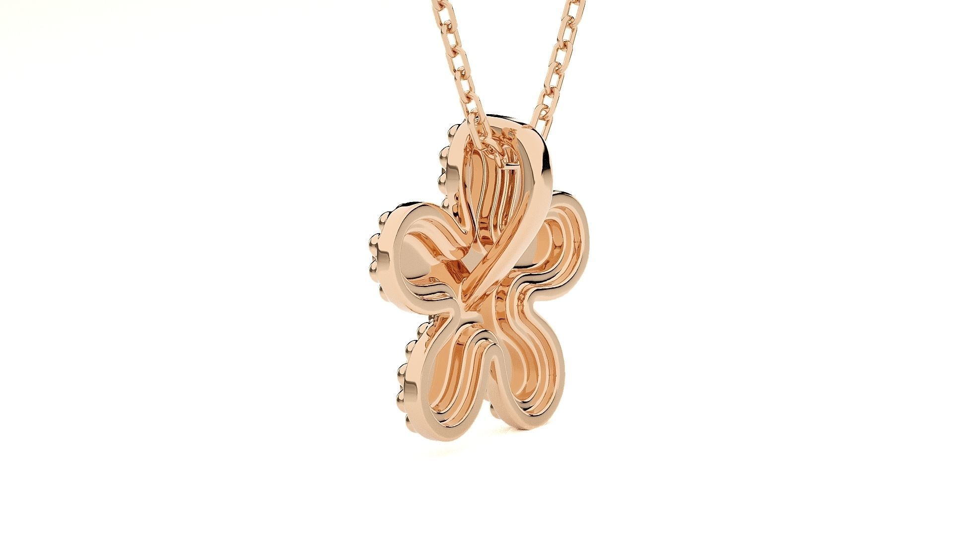 Blooming Flower Light wt Plain Gold Pendant 3dm stl ply glb  3D print model_6