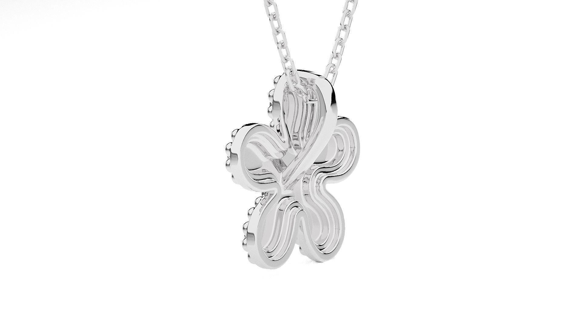 Blooming Flower Light wt Plain Gold Pendant 3dm stl ply glb  3D print model_9