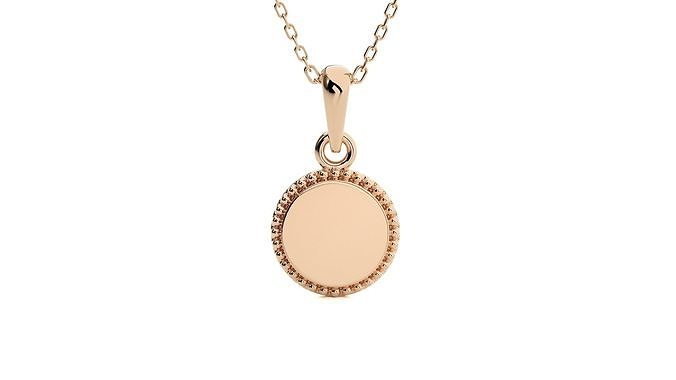 Round Light wt Plain Gold Pendant 3dm stl ply glb gltf mtl 3mf 3D print model