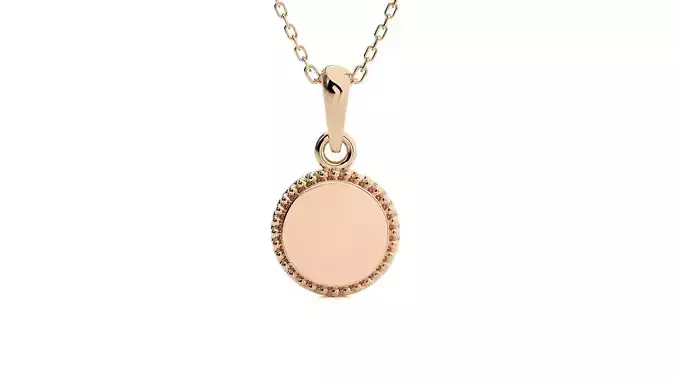 Round Light wt Plain Gold Pendant 3dm stl ply glb gltf mtl 3mf