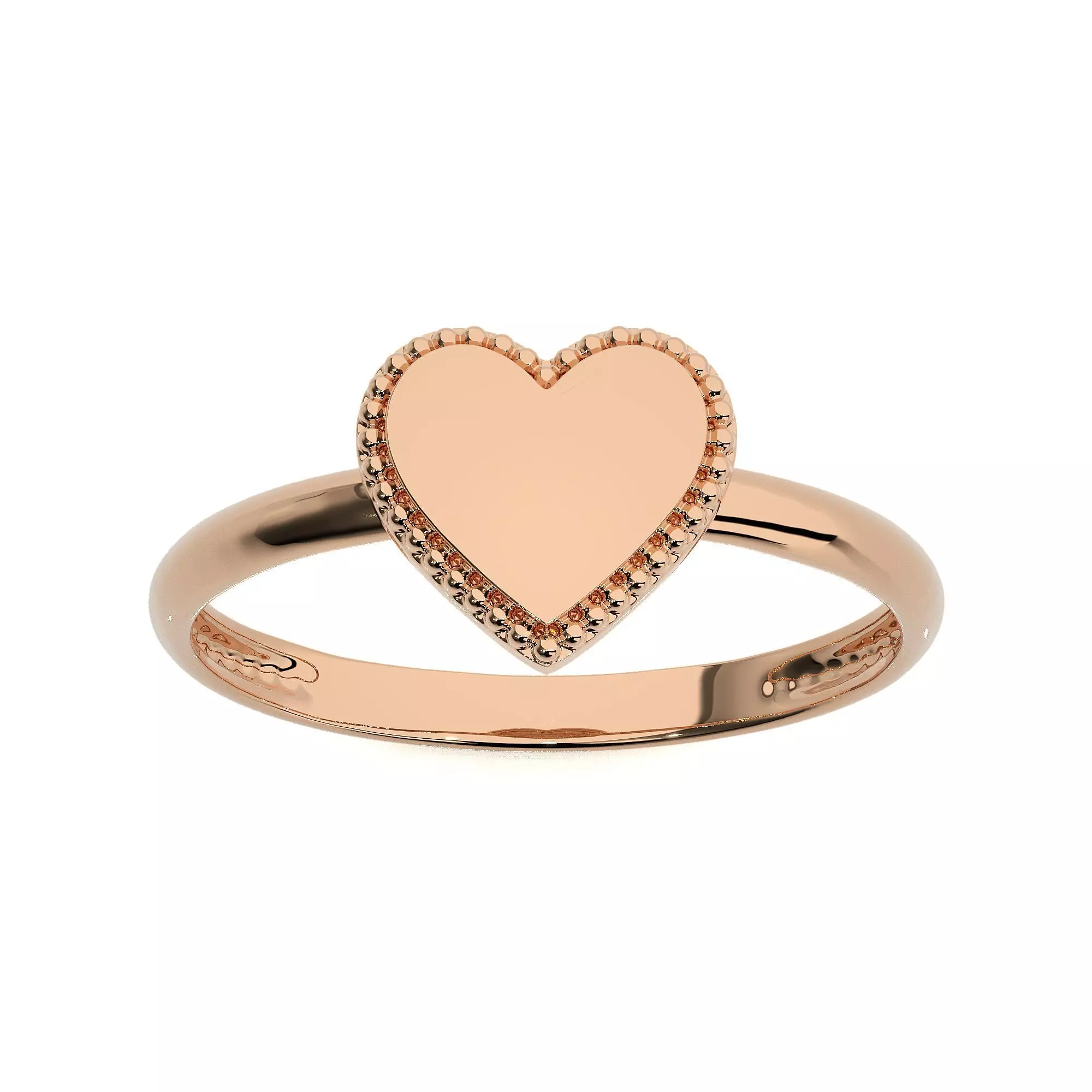 Heart Love Valentine Light wt Plain Gold ring 3dm stl ply glb  3D print model_0