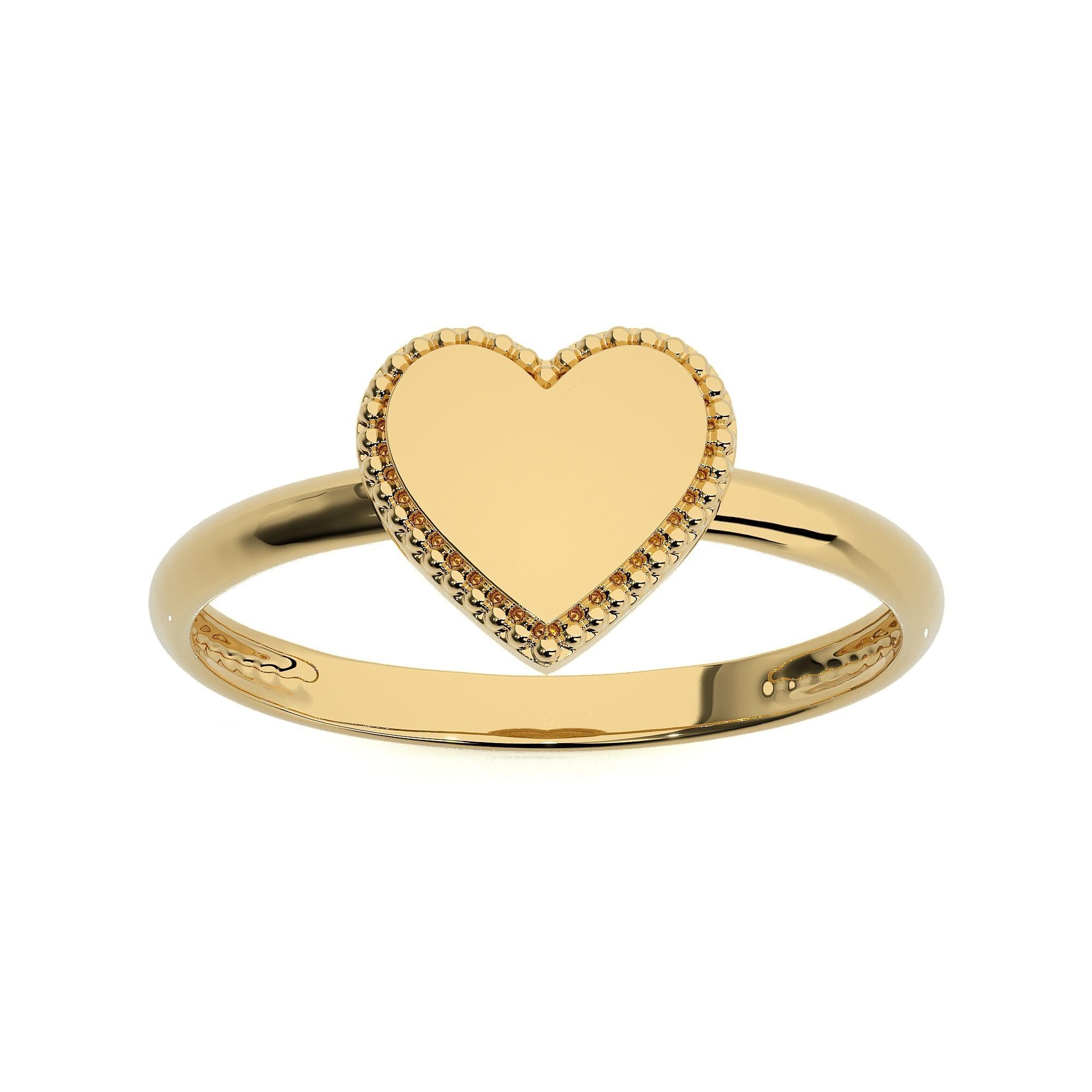 Heart Love Valentine Light wt Plain Gold ring 3dm stl ply glb  3D print model_2