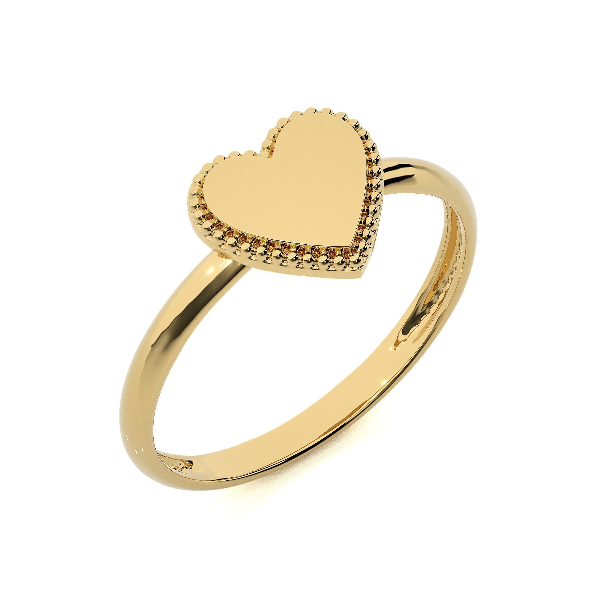 Heart Love Valentine Light wt Plain Gold ring 3dm stl ply glb  3D print model_12