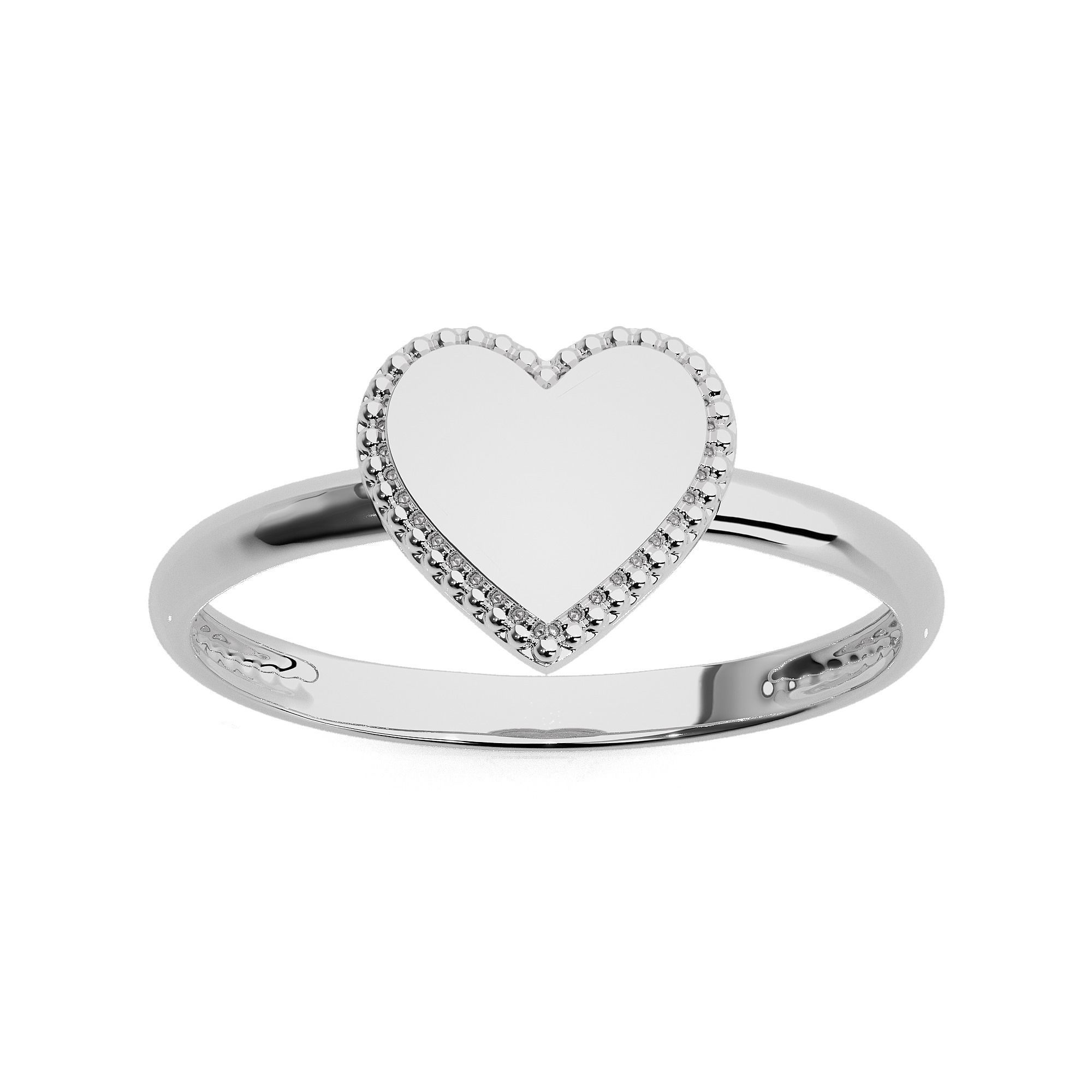 Heart Love Valentine Light wt Plain Gold ring 3dm stl ply glb  3D print model_1