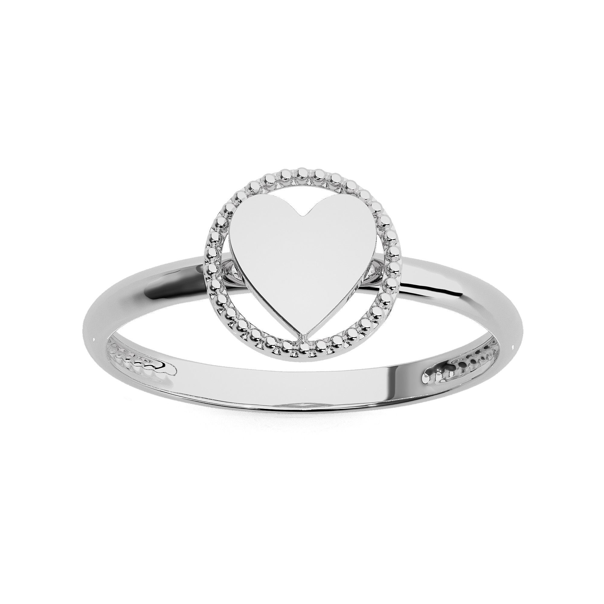 Heart Love Valentine Light wt Plain Gold ring 3dm stl ply glb  3D print model_1