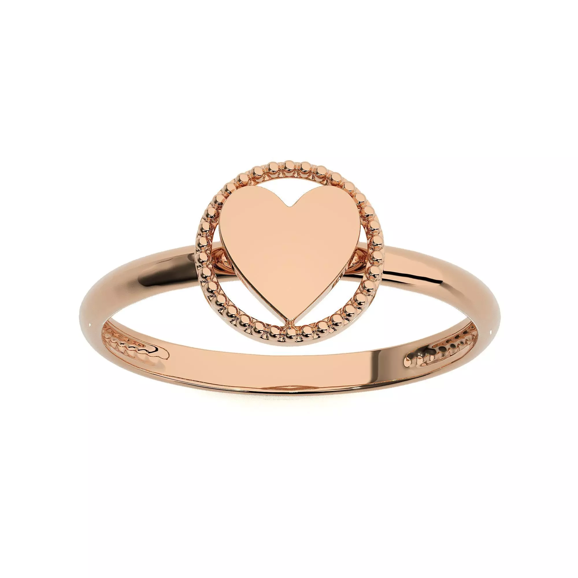 Heart Love Valentine Light wt Plain Gold ring 3dm stl ply glb  3D print model_0