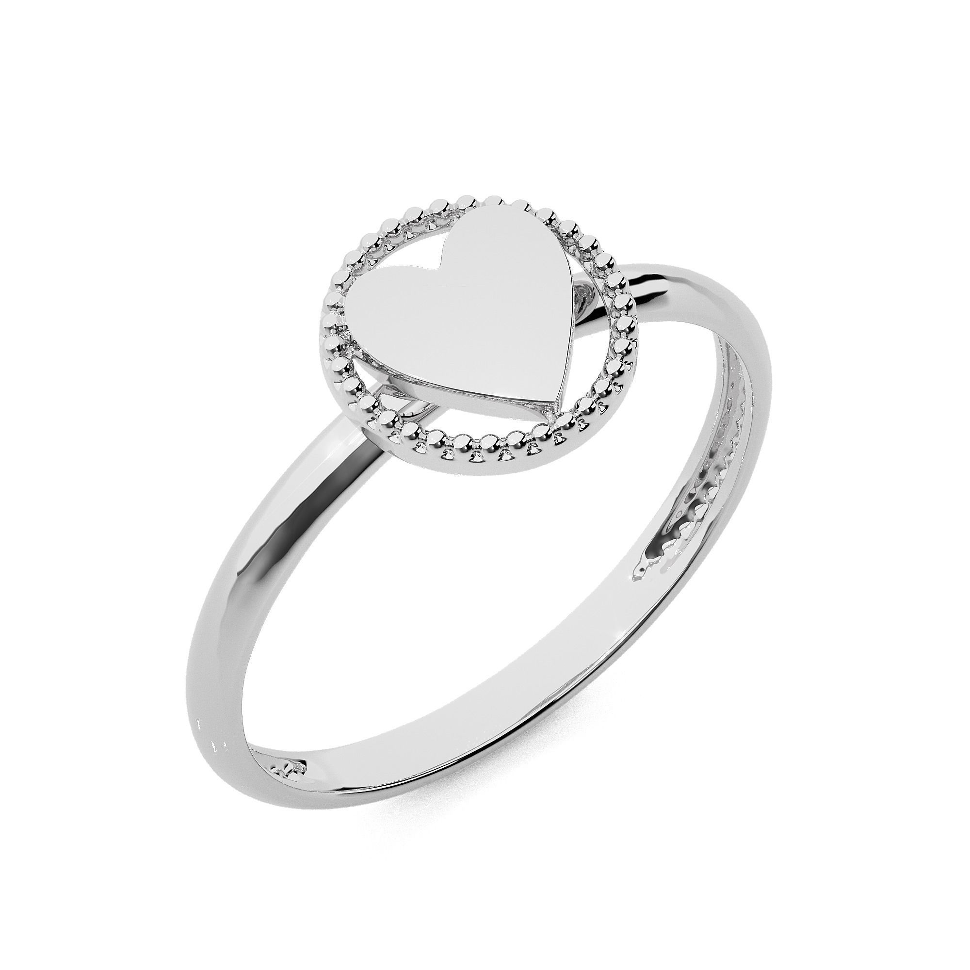 Heart Love Valentine Light wt Plain Gold ring 3dm stl ply glb  3D print model_9