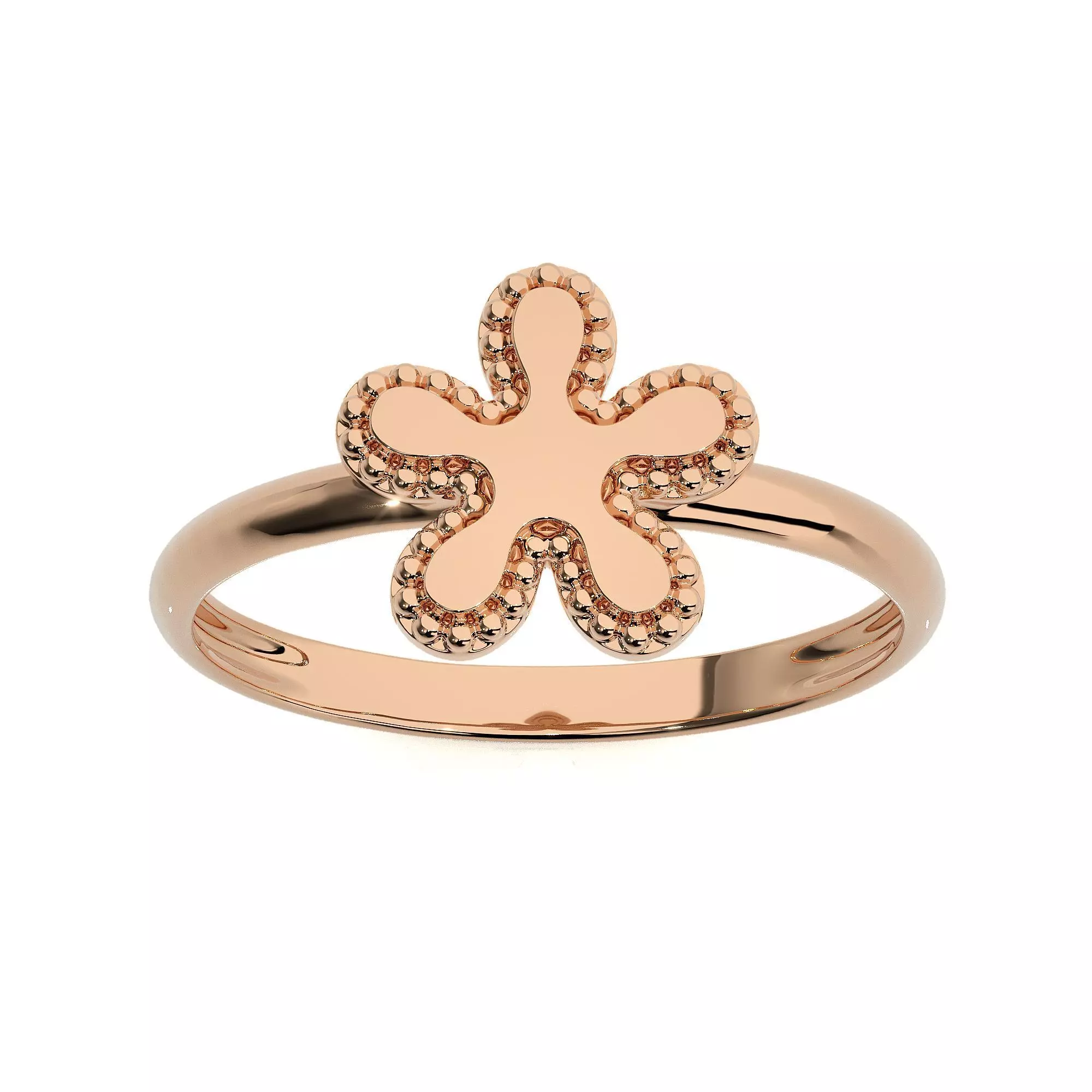 Blooming Flower Light wt Plain Gold ring 3dm stl ply glb gltf 3D print model