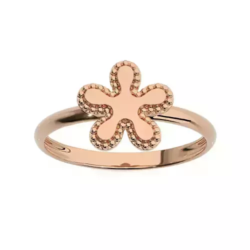 Blooming Flower Light wt Plain Gold ring 3dm stl ply glb gltf 3D print model