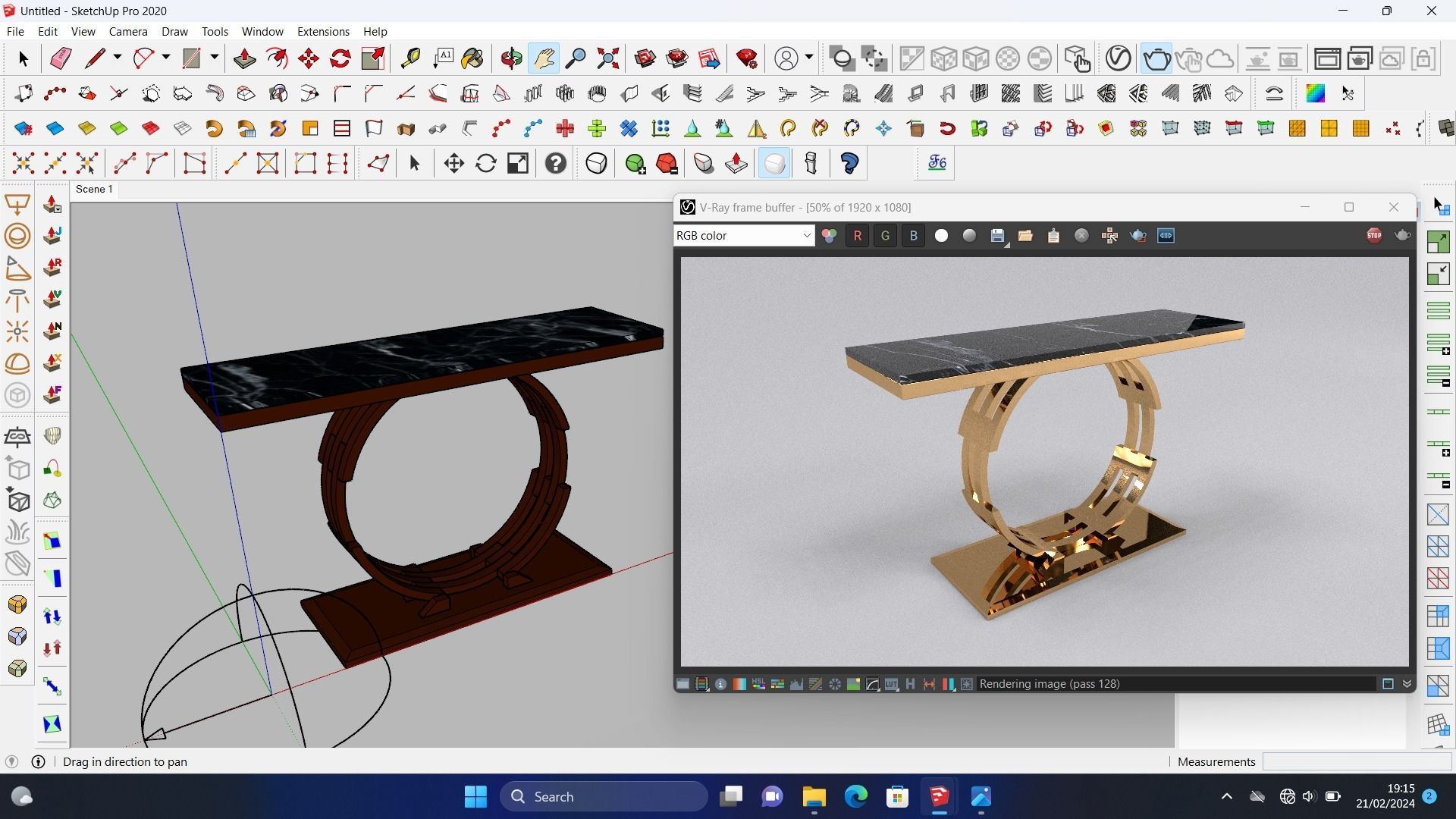 luxury console table round Free 3D model_2