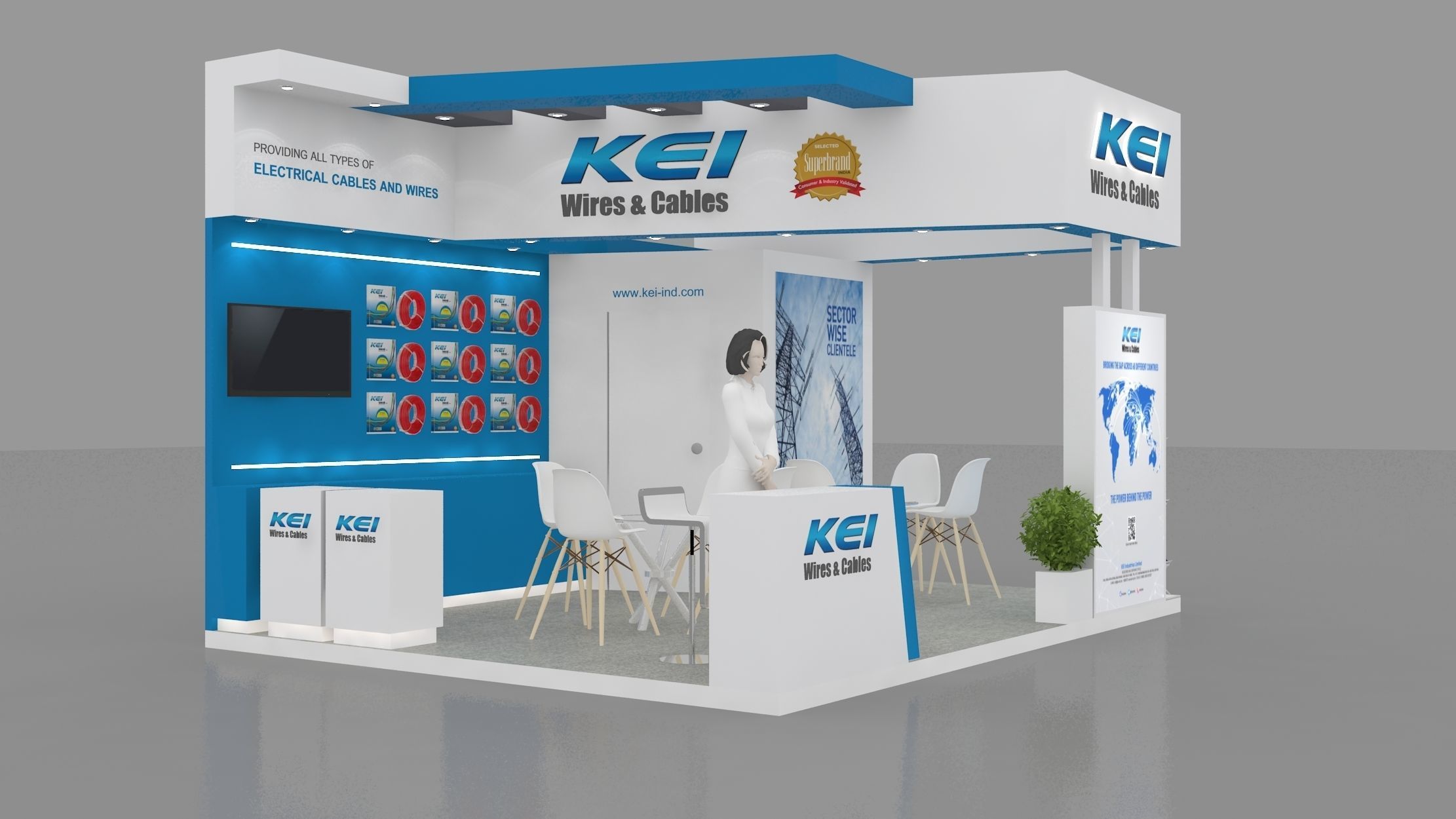 5m x 4m Exhibition Stand Design  3Ds Max 2019 3D model_3