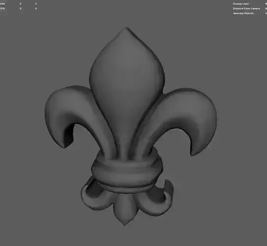 Heraldic Lily Free 3D model