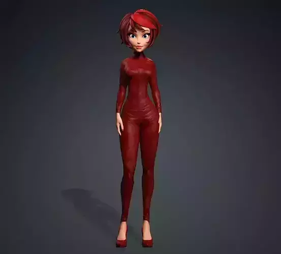 Cartoon Girl Rigged 3D model
