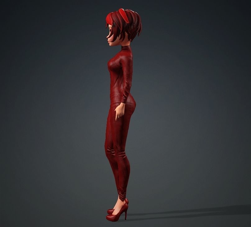 Cartoon Girl Rigged 3D model 3D model_2