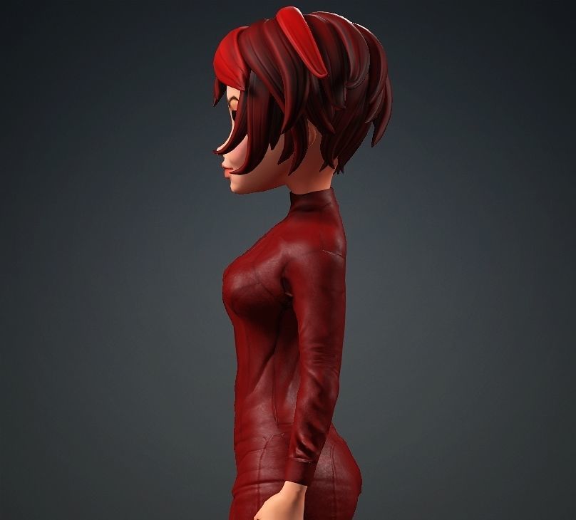 Cartoon Girl Rigged 3D model 3D model_3
