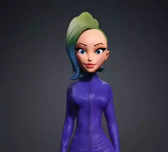 Cartoon Girl Rigged 3D model