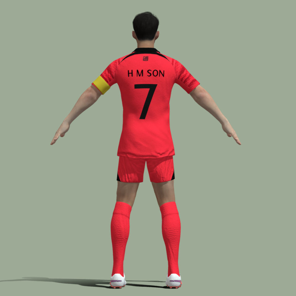 T-Pose rigged Son Heung Min 3D model_5