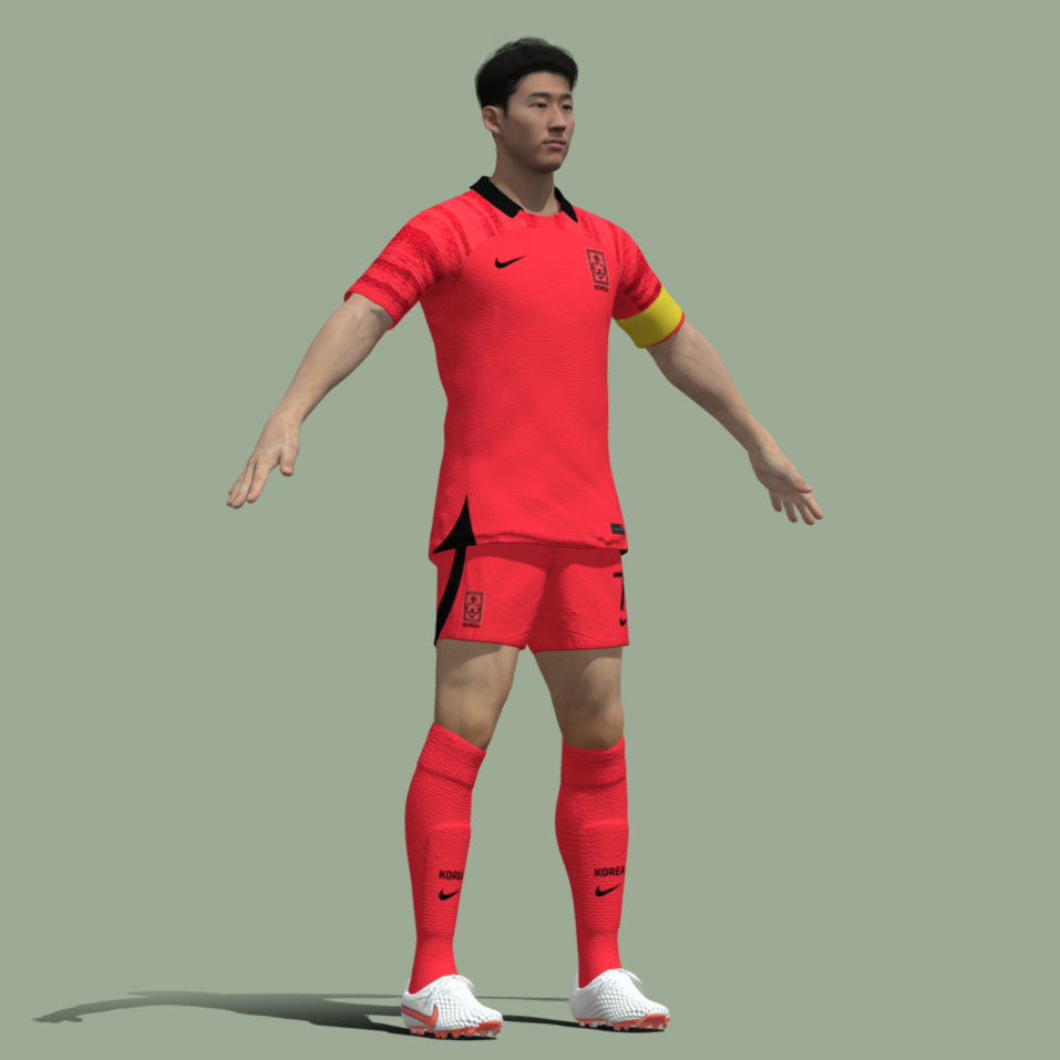 T-Pose rigged Son Heung Min 3D model_4