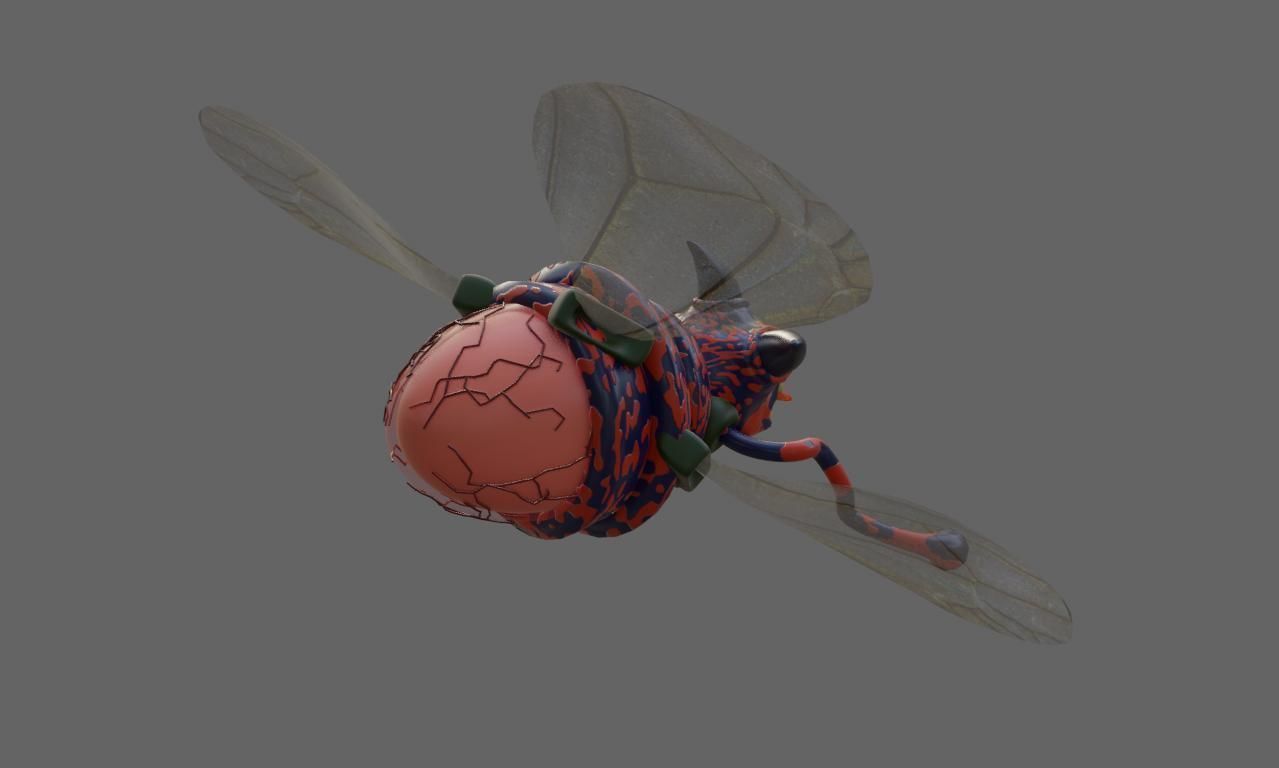 Alien Egg Maker Wasp 3D model_2