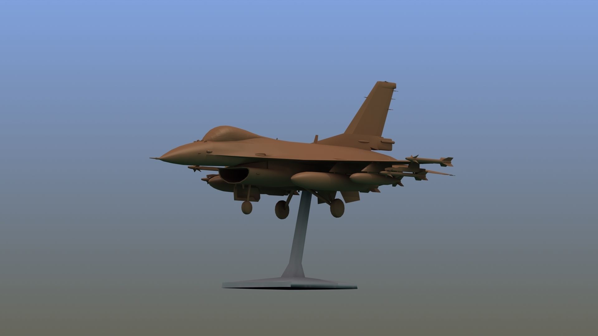 F16C Fighter Print 3D print model_20
