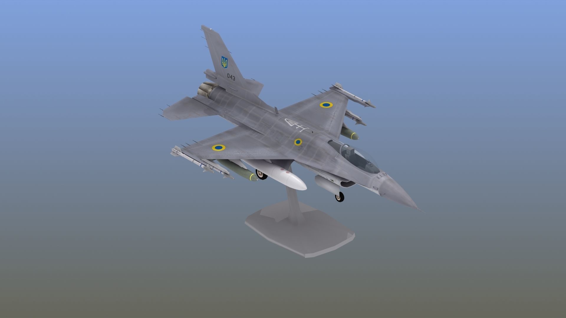 F16C Fighter Print 3D print model_2