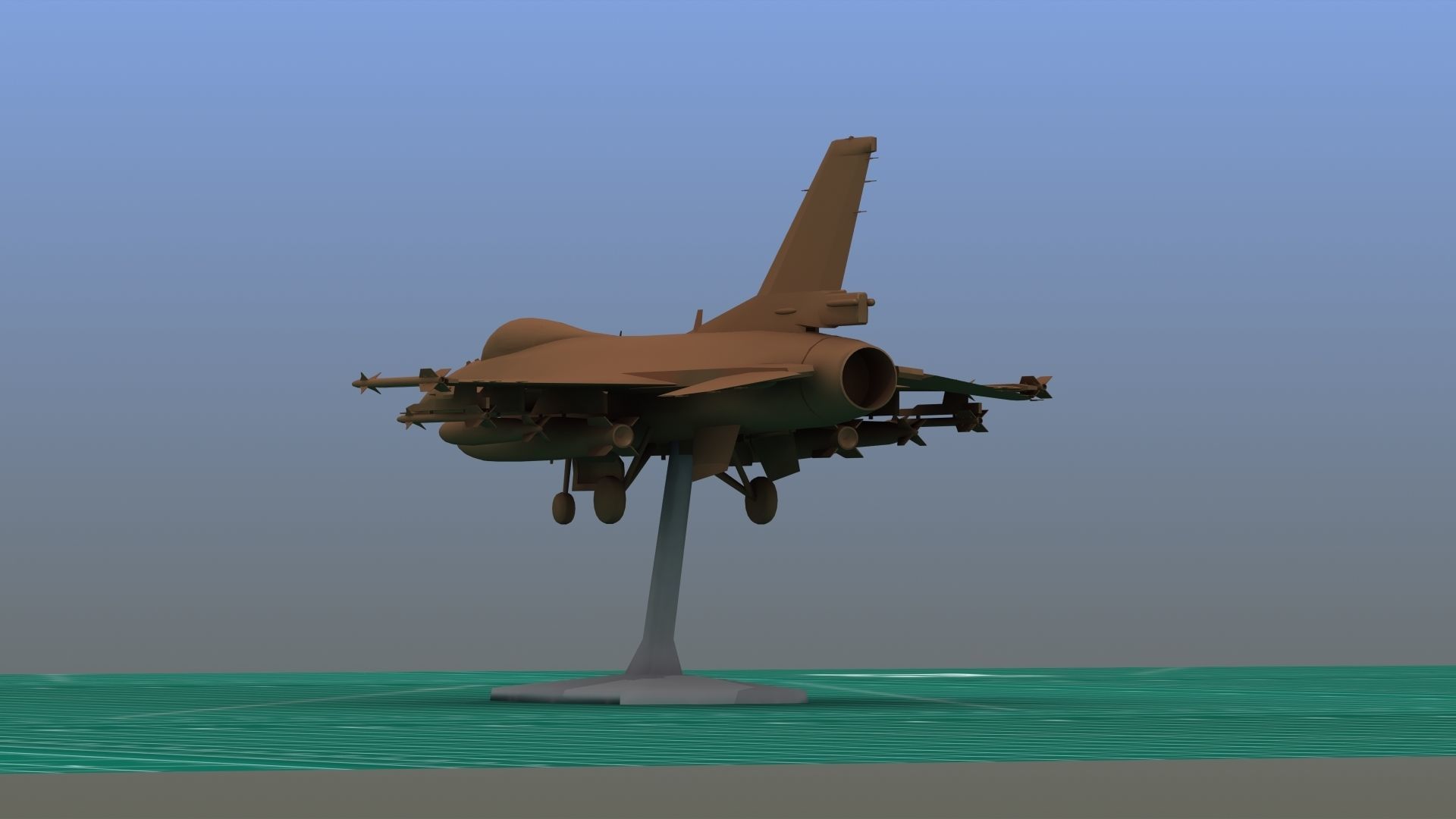 F16C Fighter Print 3D print model_3