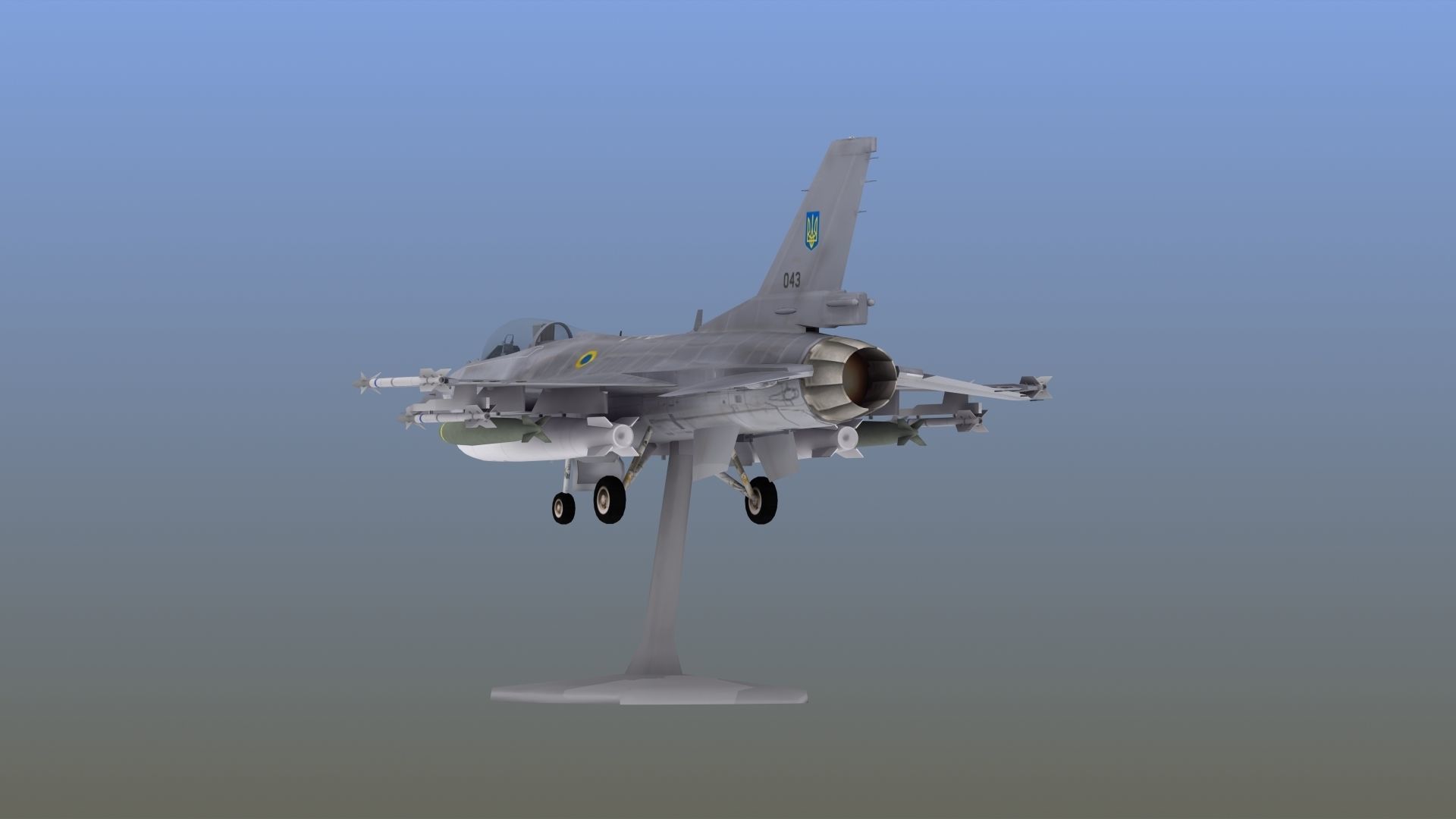 F16C Fighter Print 3D print model_6