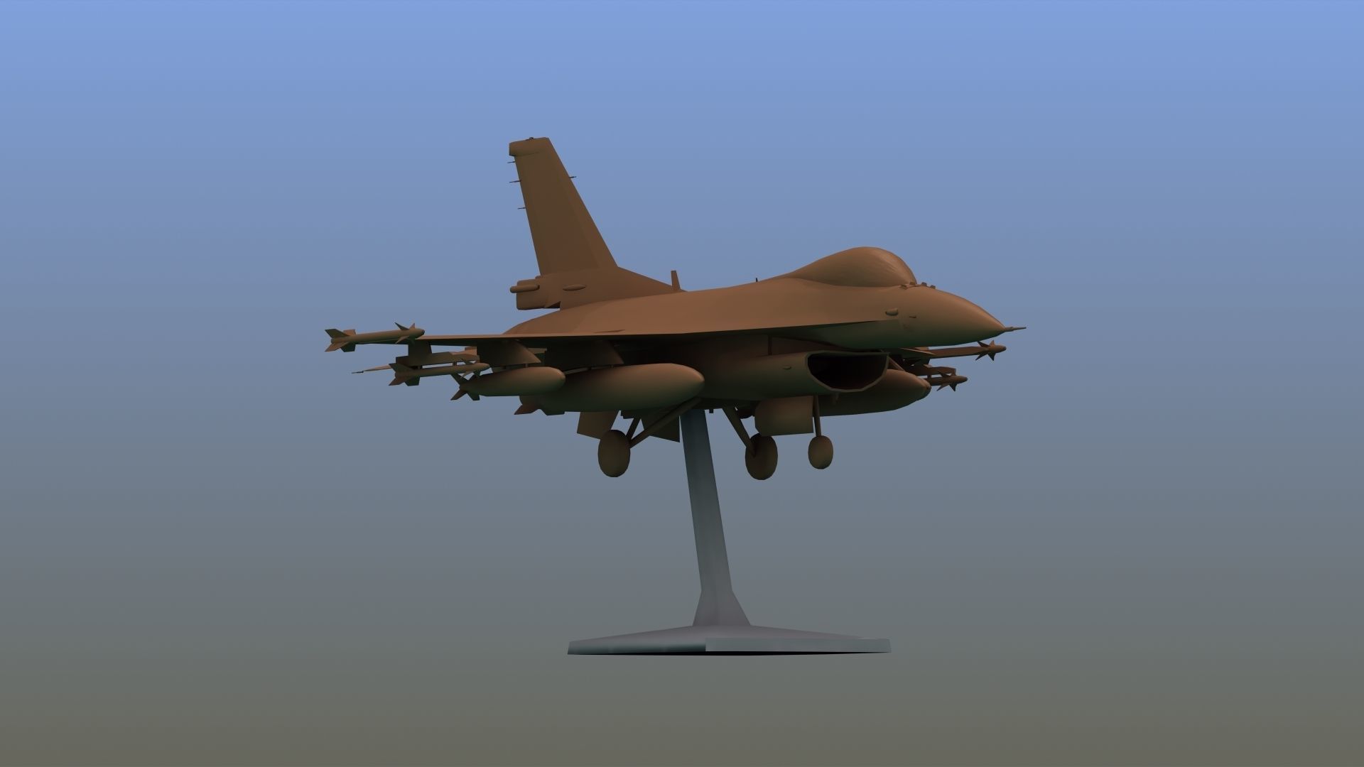 F16C Fighter Print 3D print model_12