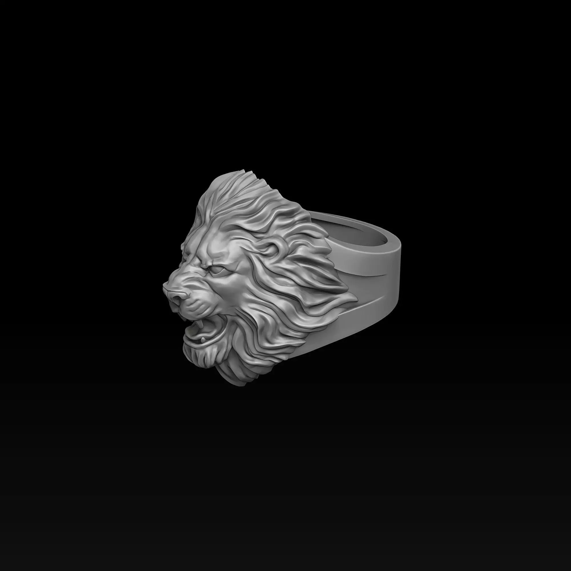 Lion Ring Pendant Bracelet v2 Set Collection 3D print model_3