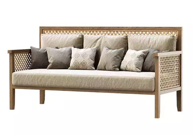 Karen wooden garden three-seater sofa GD4M
