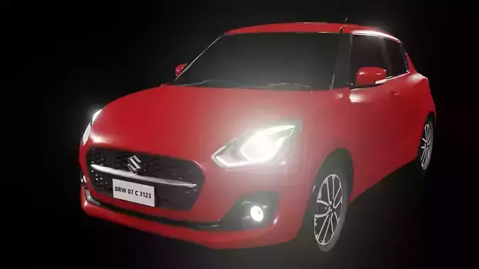 Dynamic Animated Red Swift Low-poly 3D model