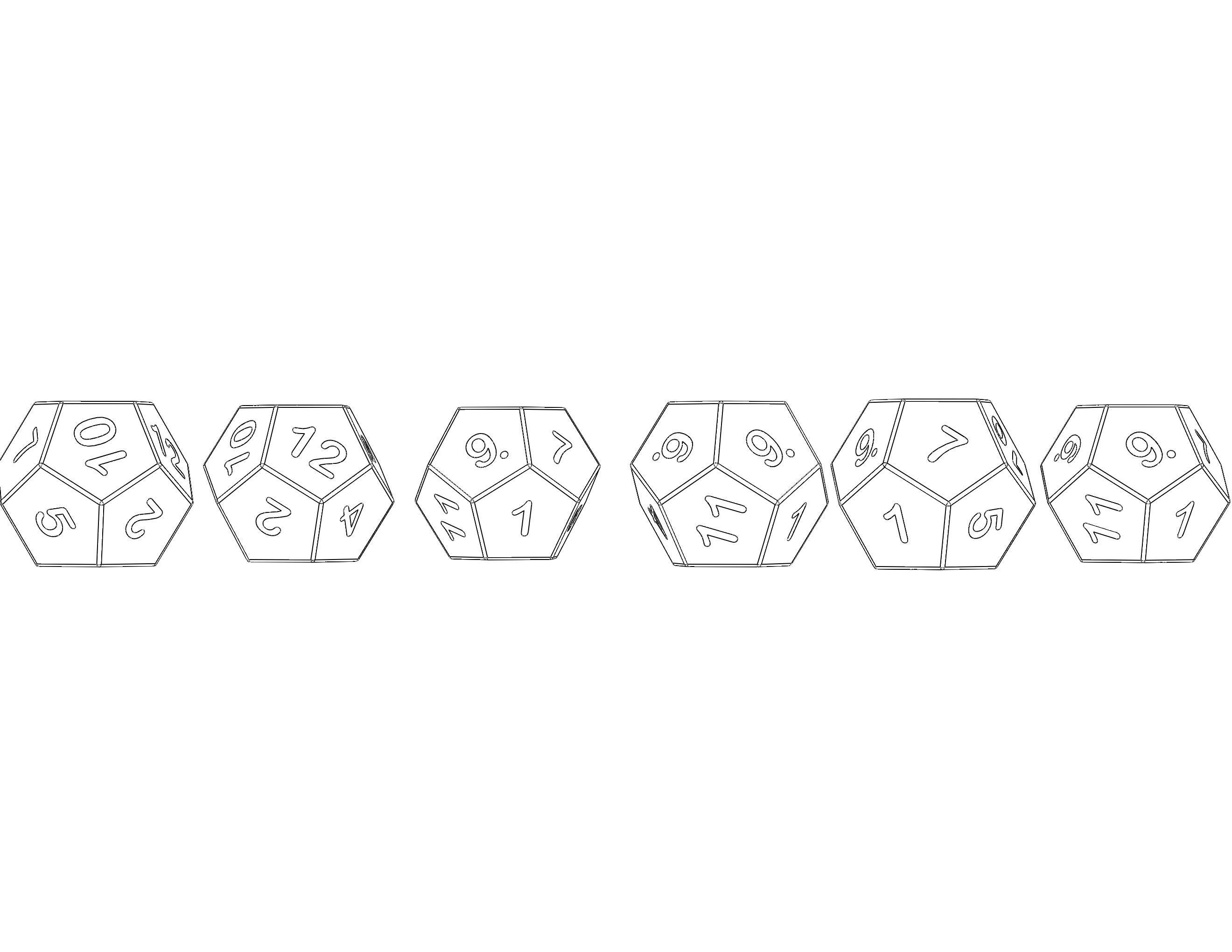 12 Sided Game Dice 6 Colors 3D print model_26