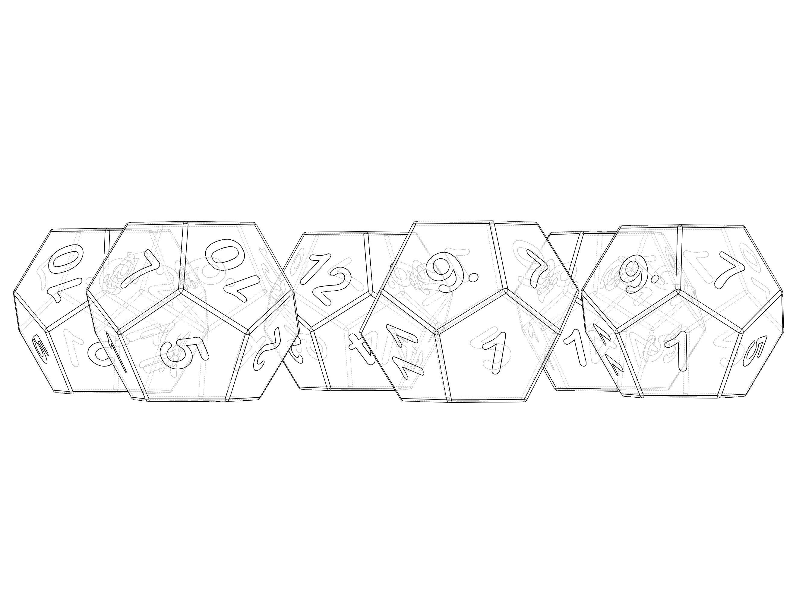 12 Sided Game Dice 6 Colors 3D print model_23