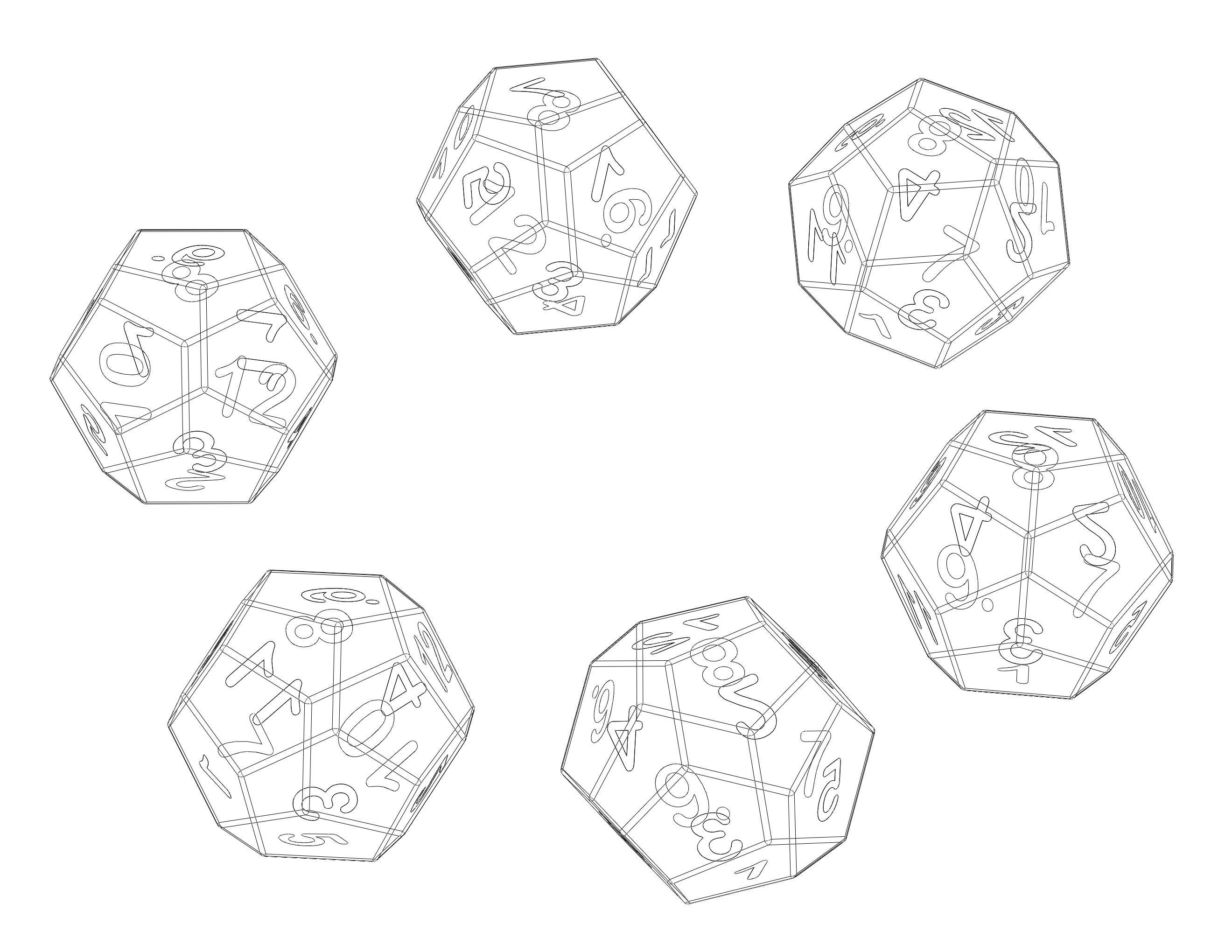 12 Sided Game Dice 6 Colors 3D print model_20