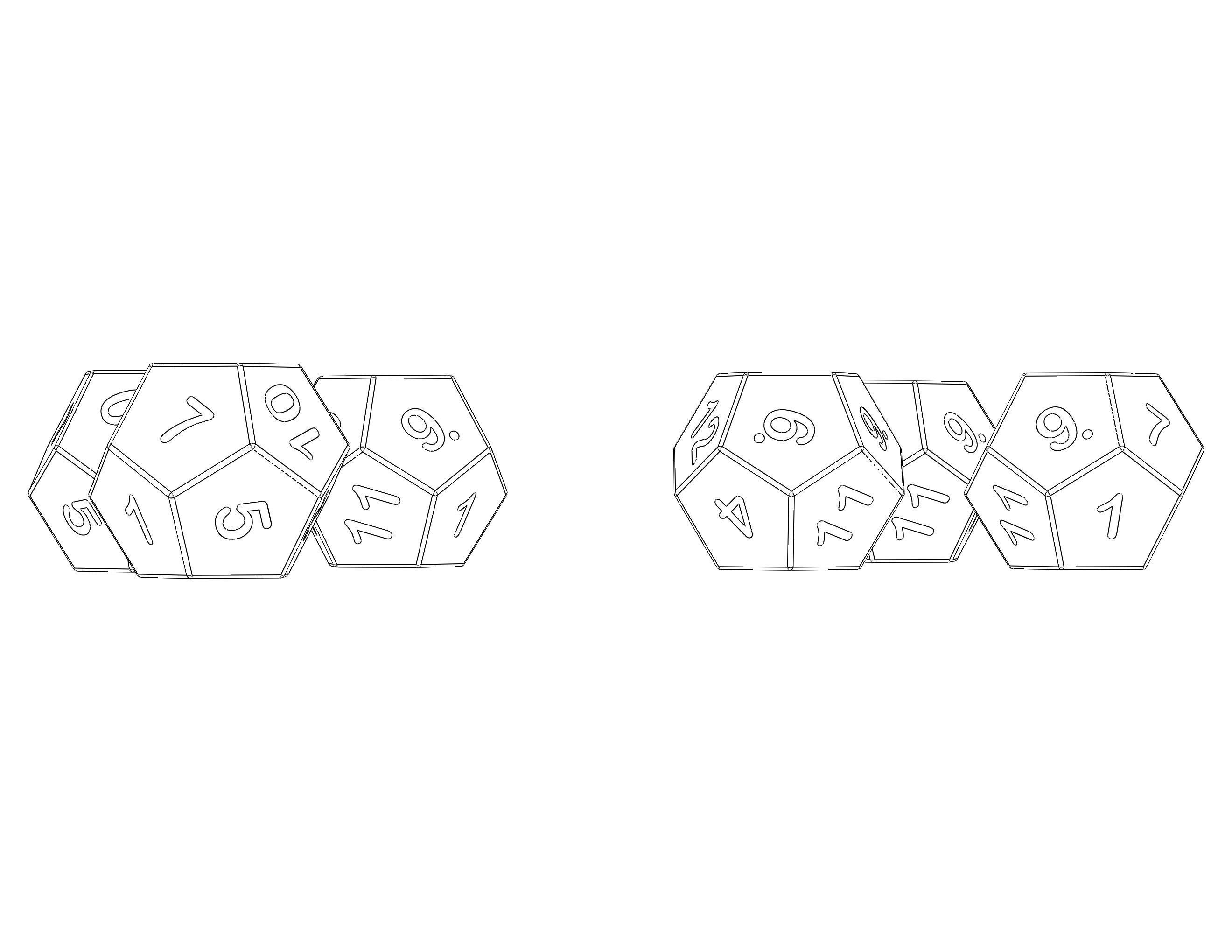 12 Sided Game Dice 6 Colors 3D print model_30