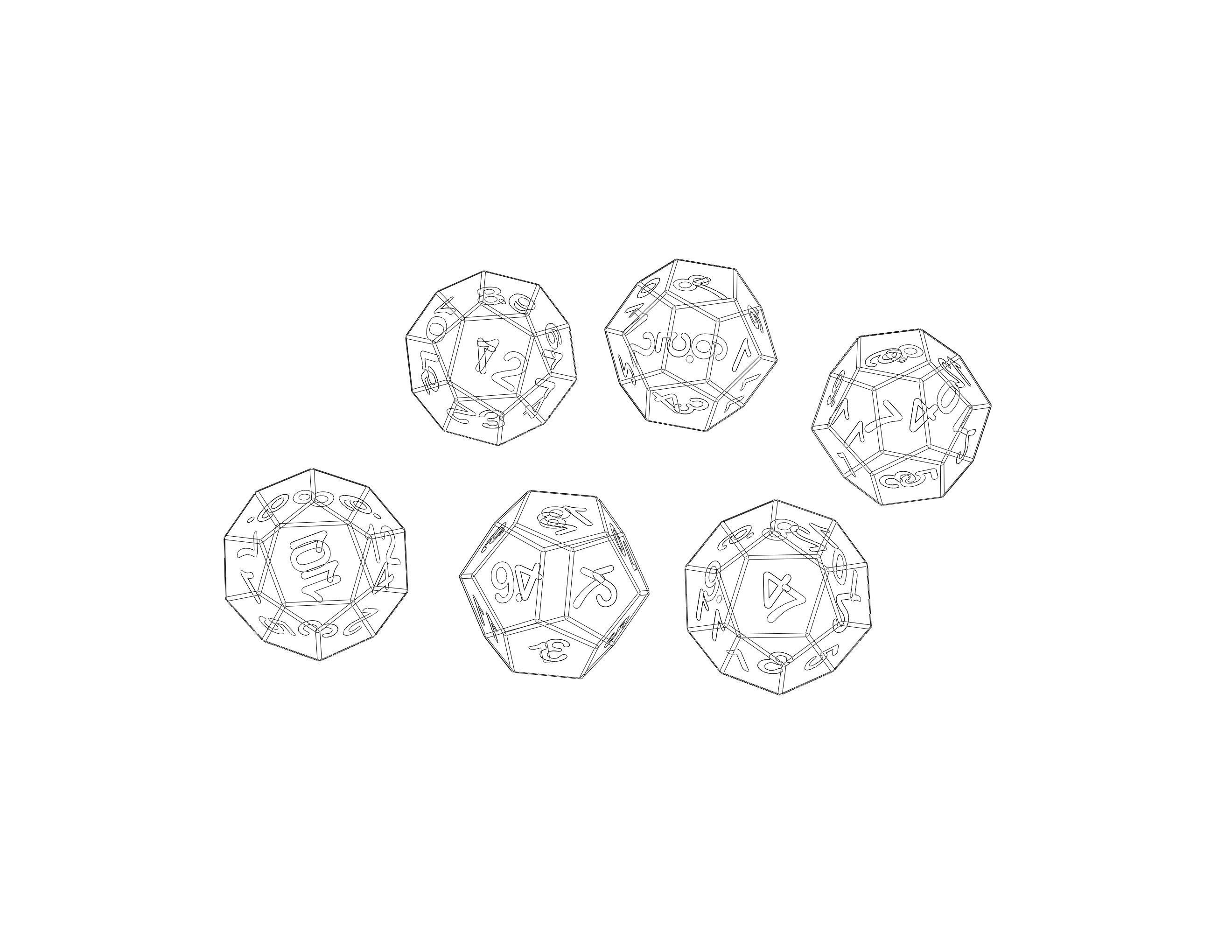 12 Sided Game Dice 6 Colors 3D print model_12