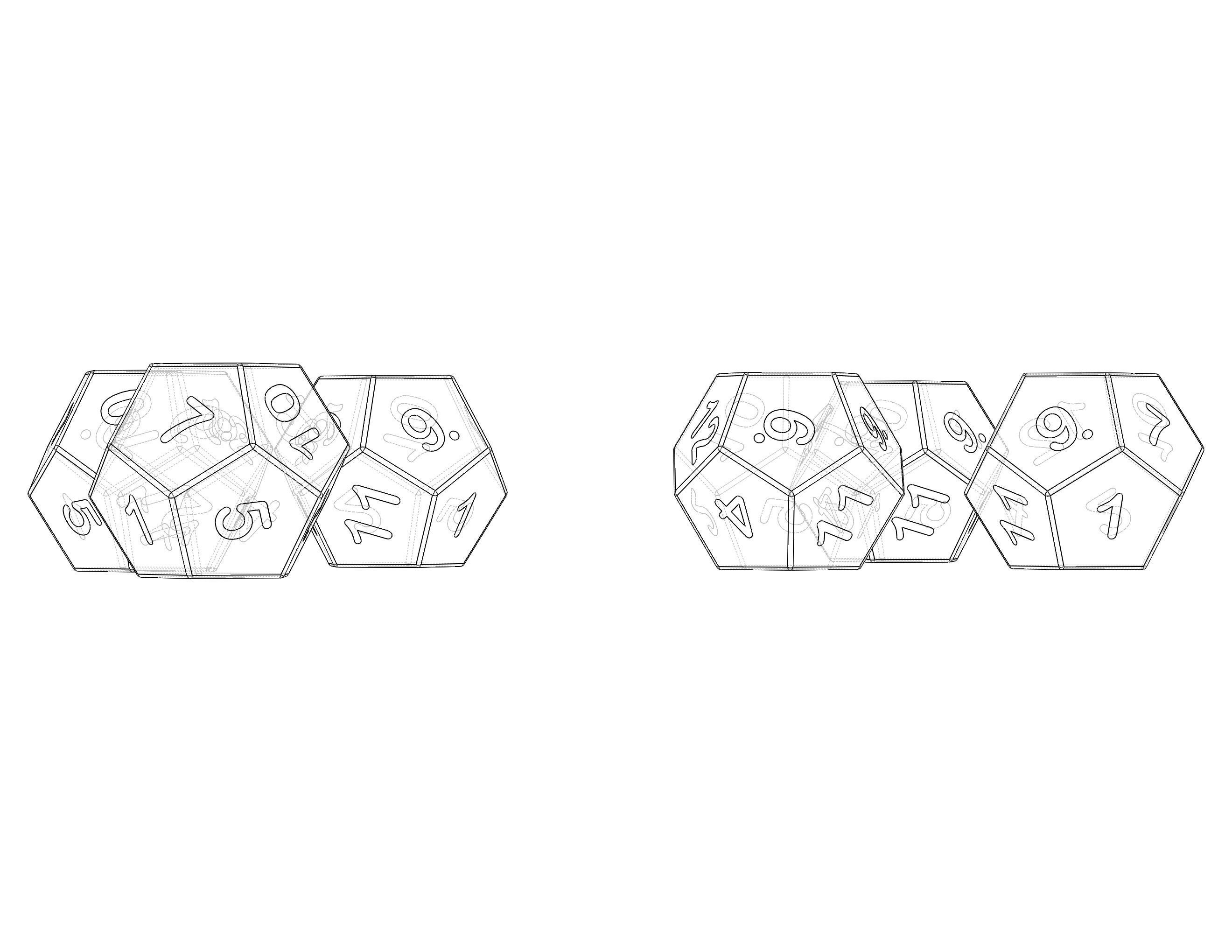 12 Sided Game Dice 6 Colors 3D print model_31