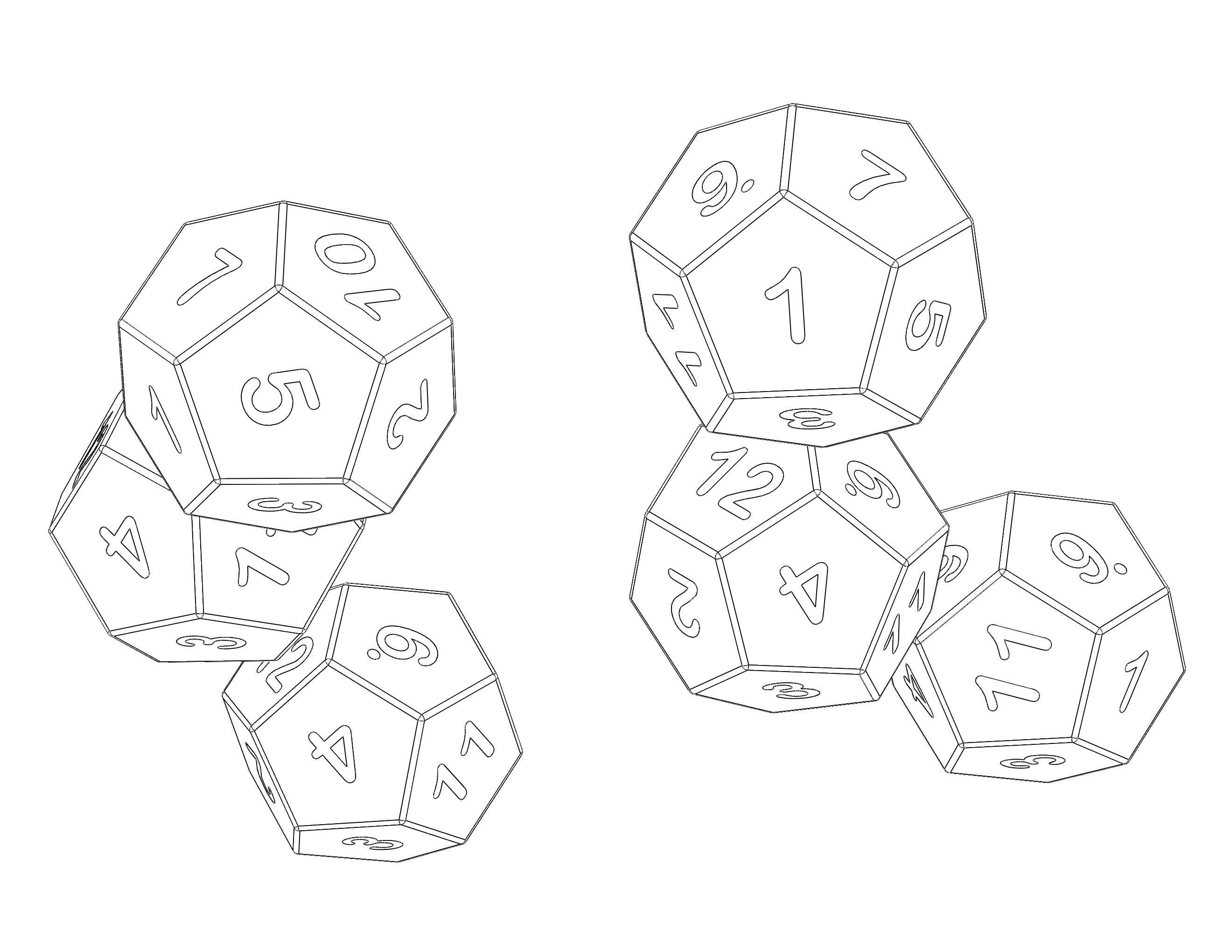 12 Sided Game Dice 6 Colors 3D print model_34