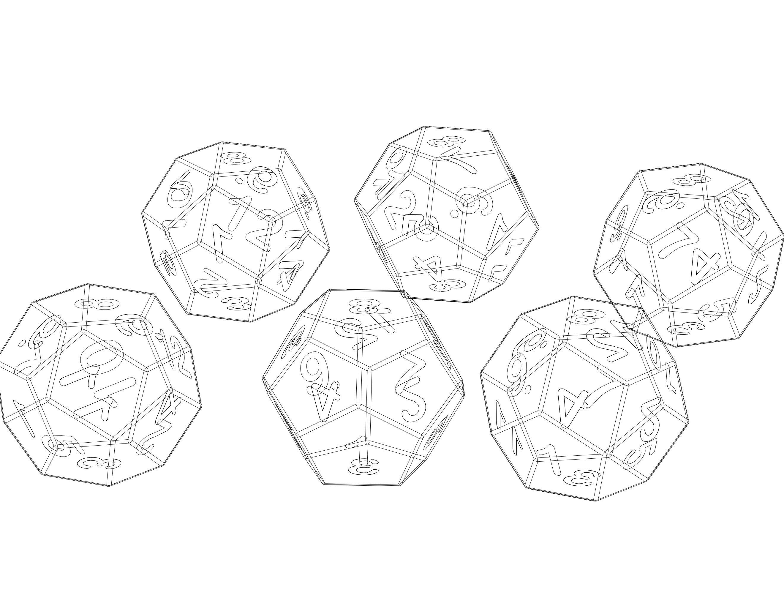 12 Sided Game Dice 6 Colors 3D print model_4