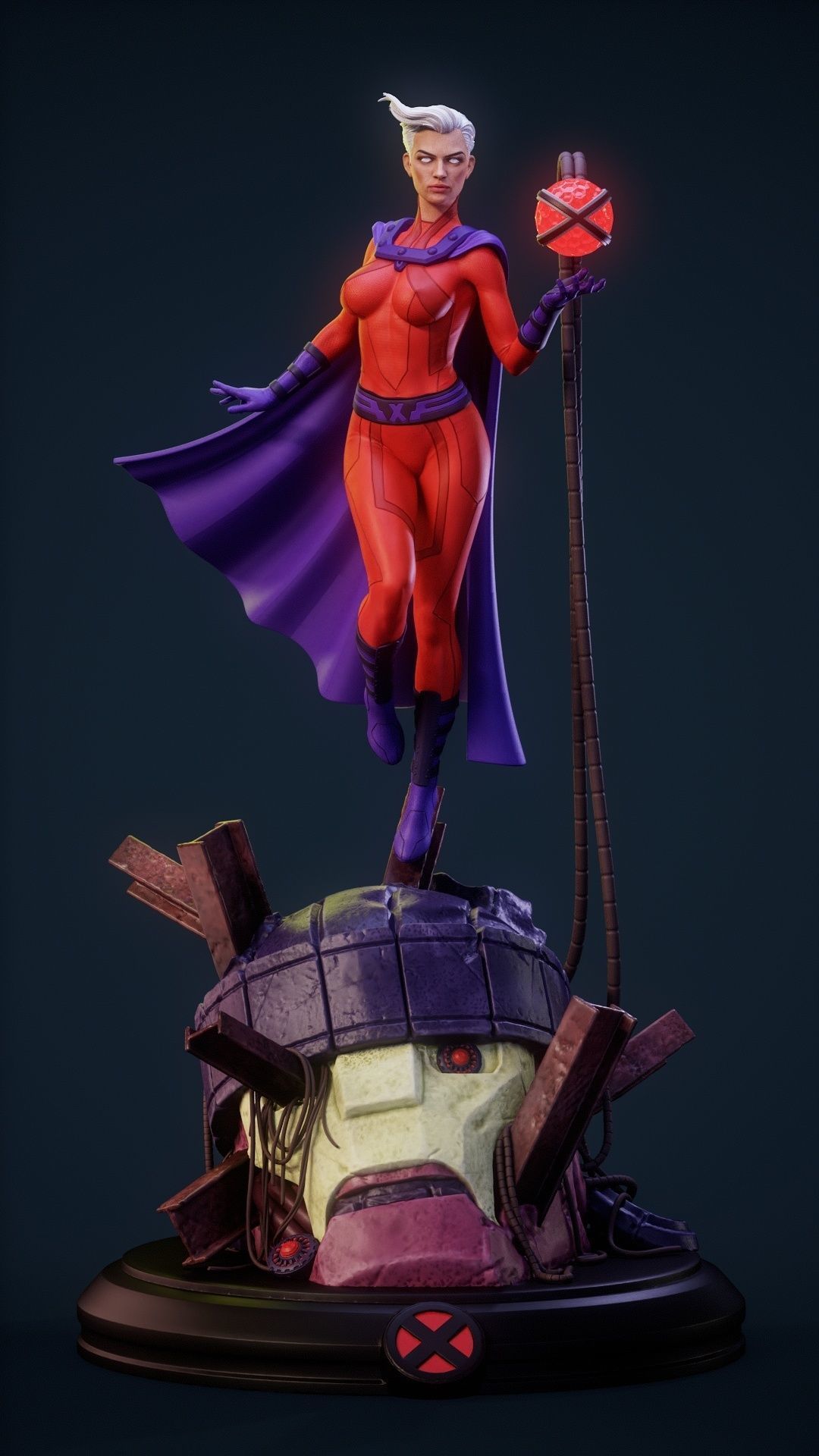 Magneto Female version high detailed 3D print model_5