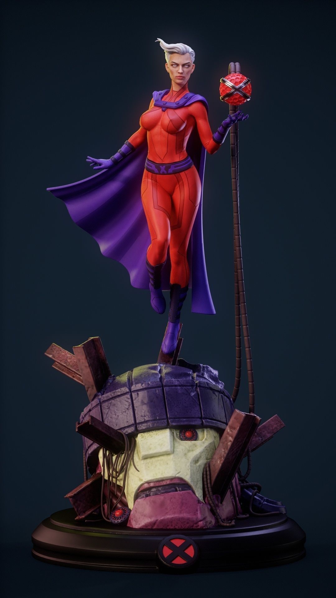 Magneto Female version high detailed 3D print model_6