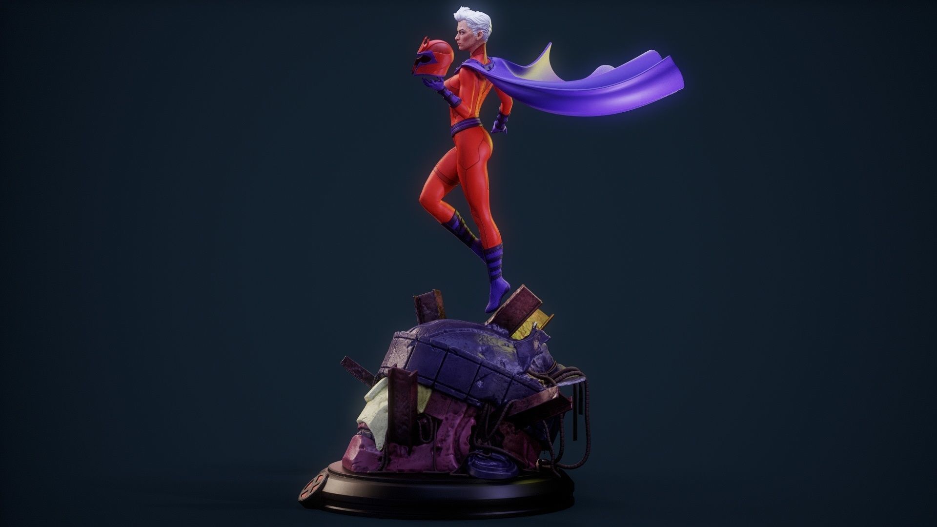 Magneto Female version high detailed 3D print model_24