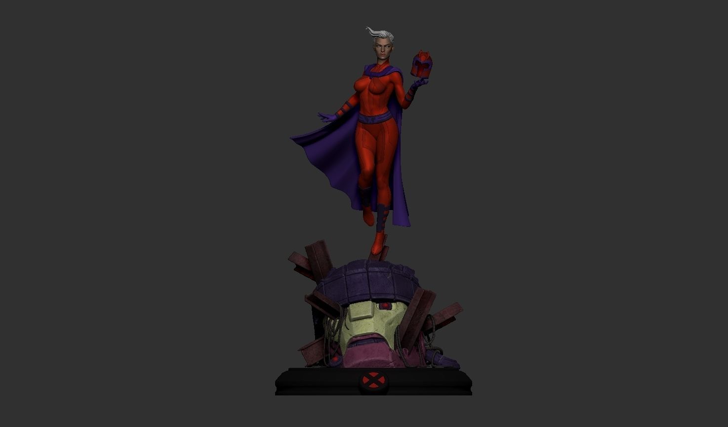 Magneto Female version high detailed 3D print model_57