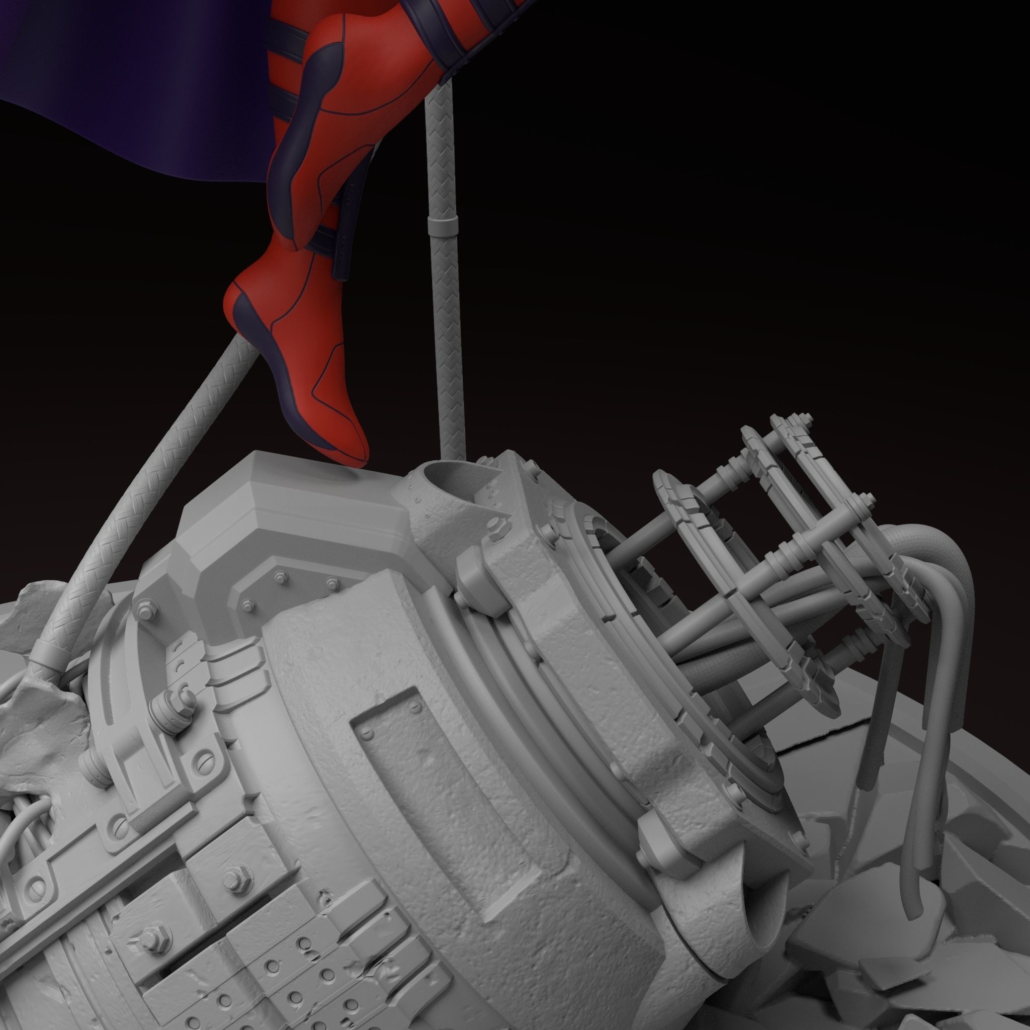 Magneto Female version high detailed 3D print model_16