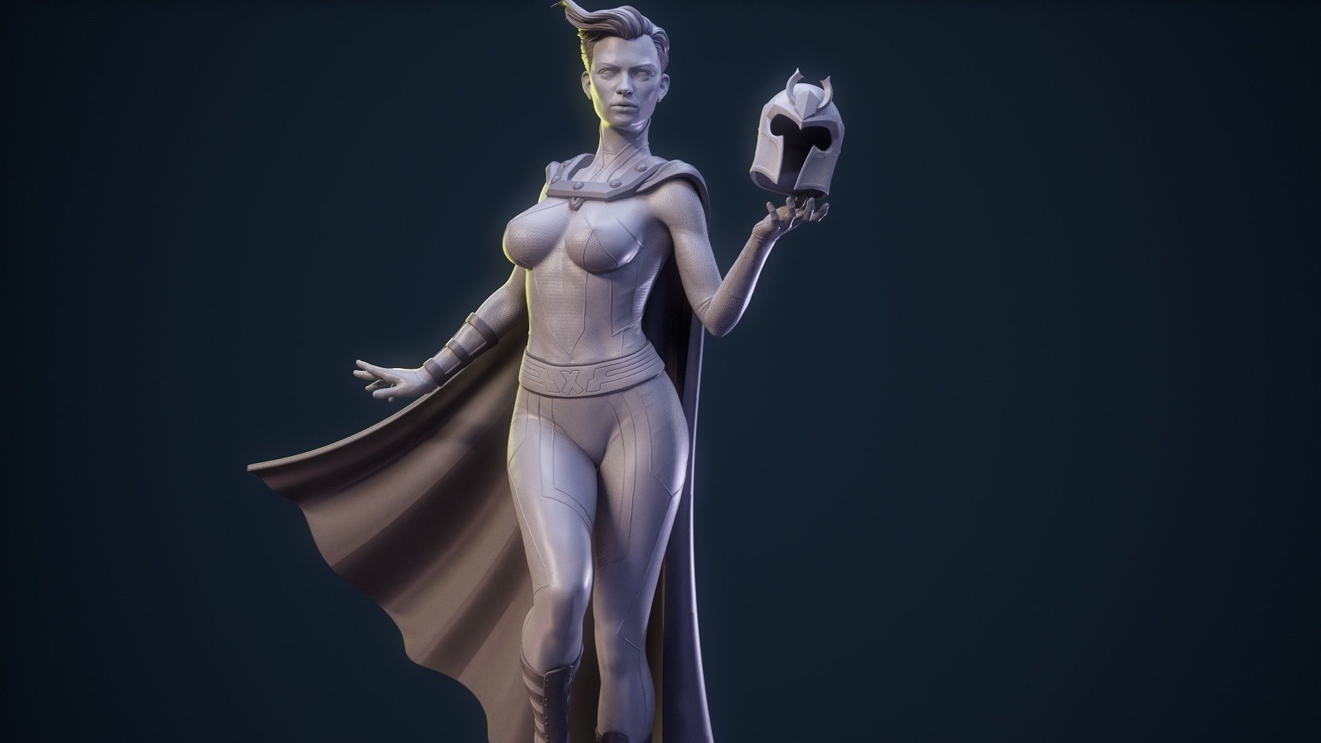 Magneto Female version high detailed 3D print model_37