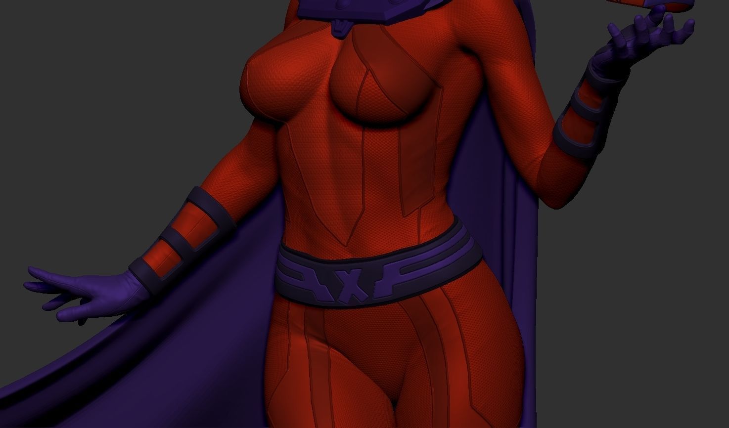 Magneto Female version high detailed 3D print model_62