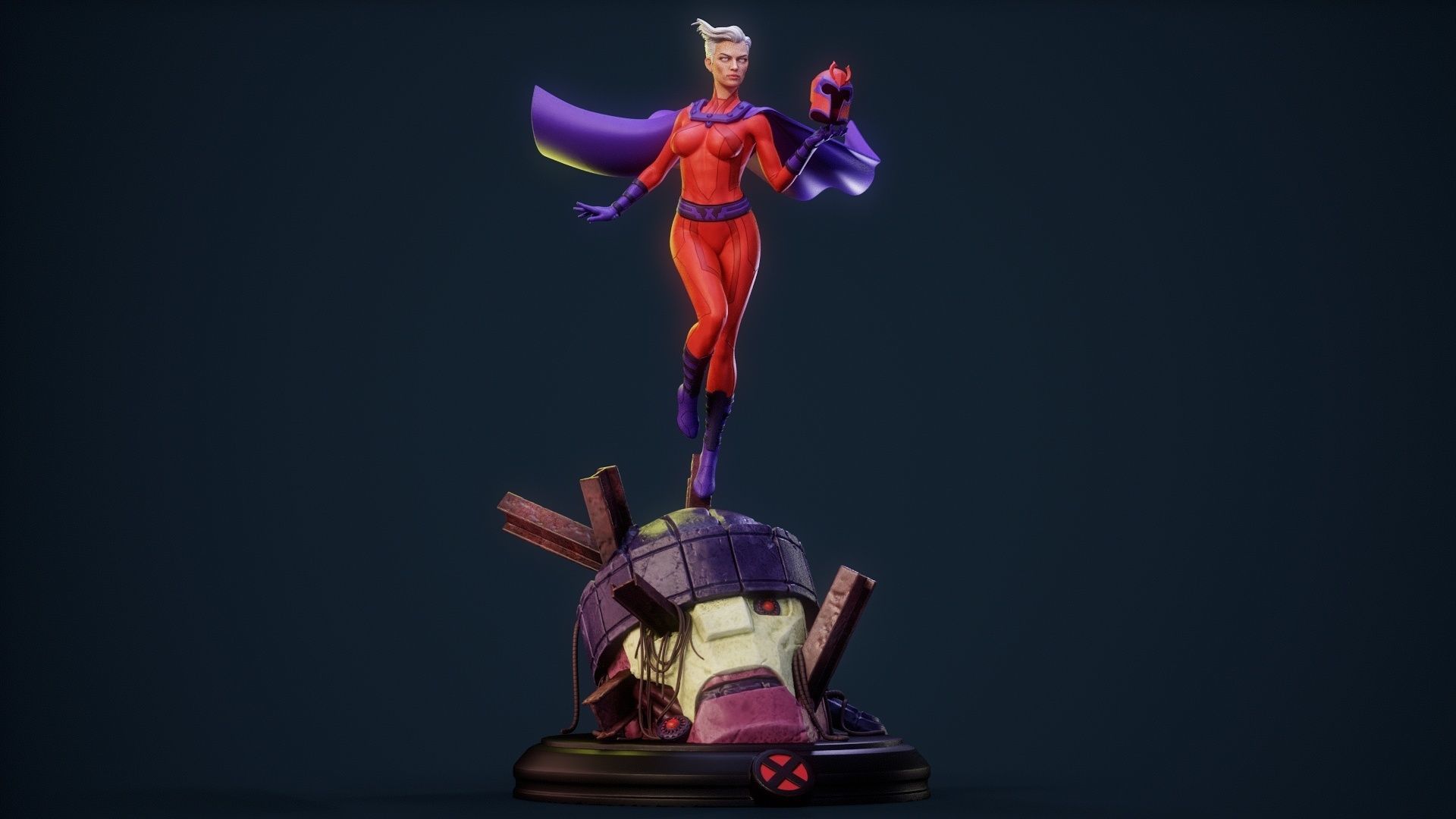Magneto Female version high detailed 3D print model_27